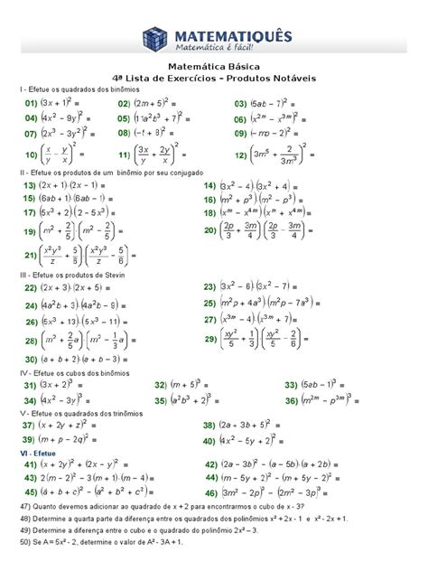 Exercicios De Matematica Basica