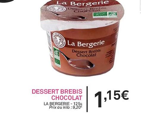 Promo Dessert Brebis Chocolat La Bergerie Chez Le Grand Panier Bio