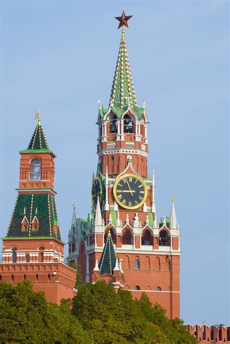 Ansicht Von Spasskaya Turm Des Moskaus Der Kreml Russland Stockfoto