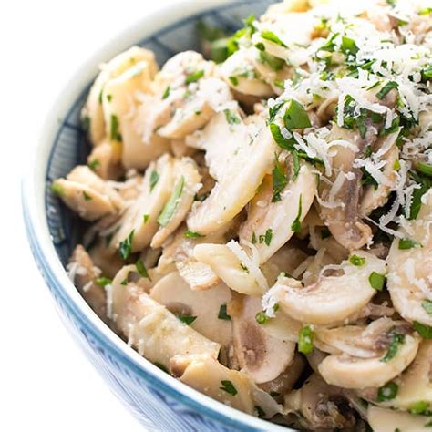 Fresh Mushroom Salad with Lemon Parmesan Vinaigrette