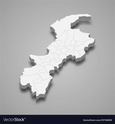 3d Isometric Map Khyber Pakhtunkhwa Royalty Free Vector