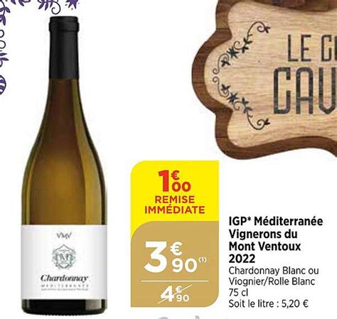 Promo Igp Méditerranée Vignerons Du Mont Ventoux 2022 chez Bi1