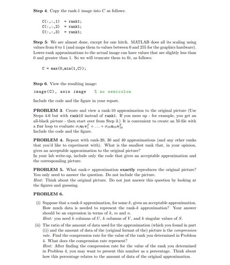 Mat Laboratory The Svd Decomposition And Image Chegg