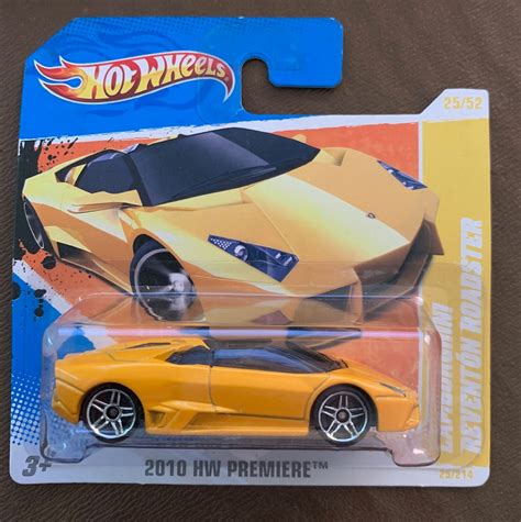 Hot Wheels Lamborghini Reventon Roadster Yellow With Black Interior HW Premiere Hard To
