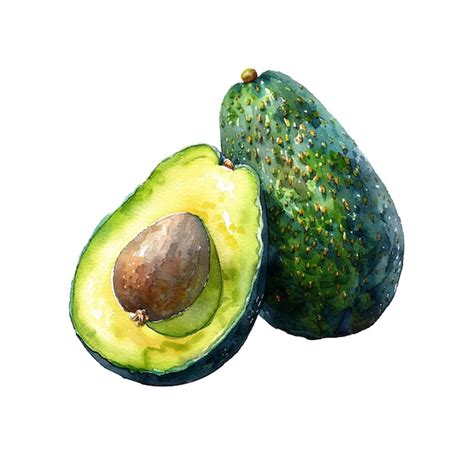 Premium Vector Avocado Vector Illustration In Watercolour Style