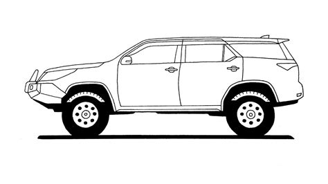 How To Draw A Toyota Fortuner Youtube