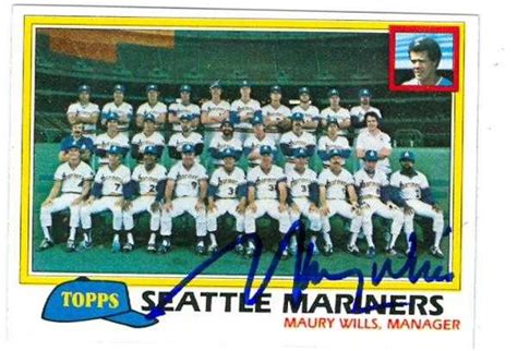 Maury Wills autographed baseball card (Seattle Mariners) 1981 Topps ...