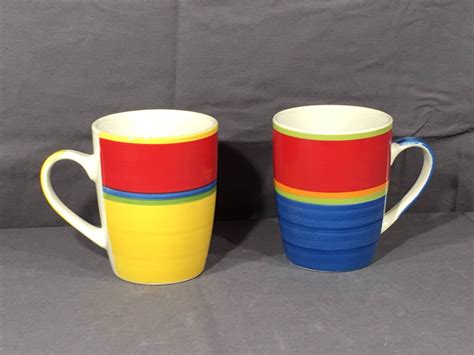 Vintage Royal Norfolk Mugs (2), Blue & Yellow Collectible Mugs ...