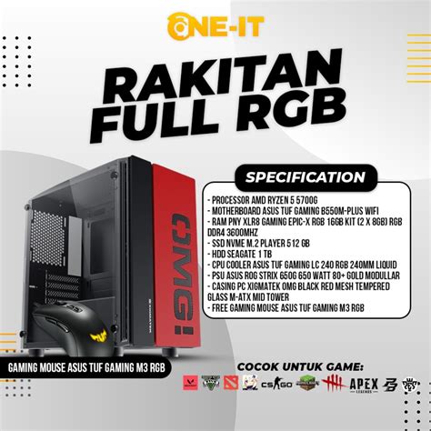 Pc Rakitan Ryzen G Ram Gb Ssd Gb Free Asus Tuf M