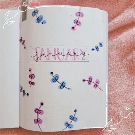 January Bujo Cover Page Flowers And Hand Lettering Cover Pages