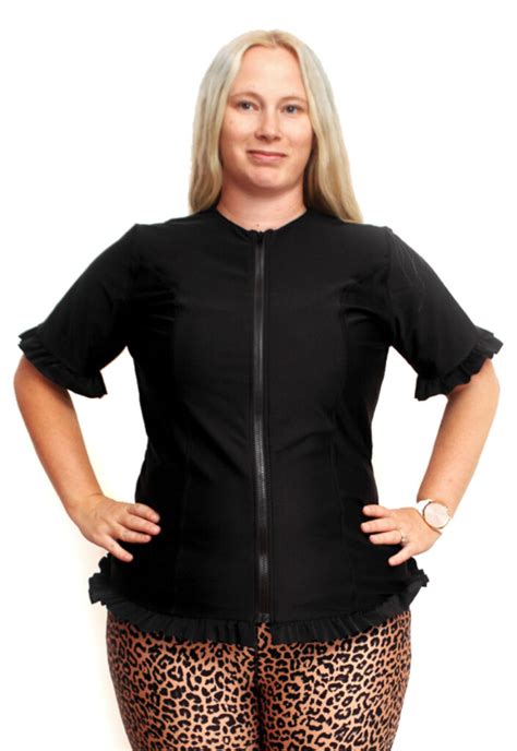 Rash Guard Frilly Plus Size