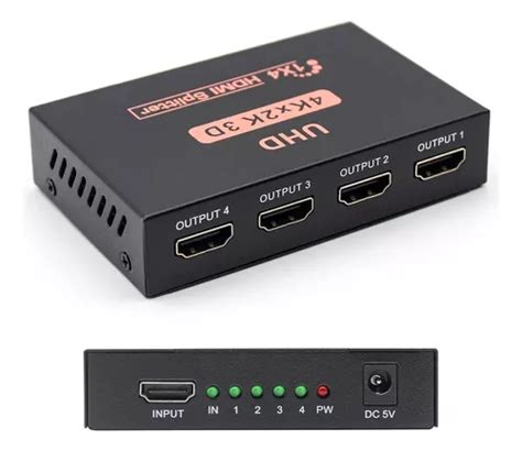 Splitter Hdmi 4k 2k 1 Entrada 4 Salidas Full Hd 3d Divisor Meses Sin