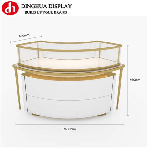 Golden Curve Jewelry Display Case Provide Jewellery Showcase Solution