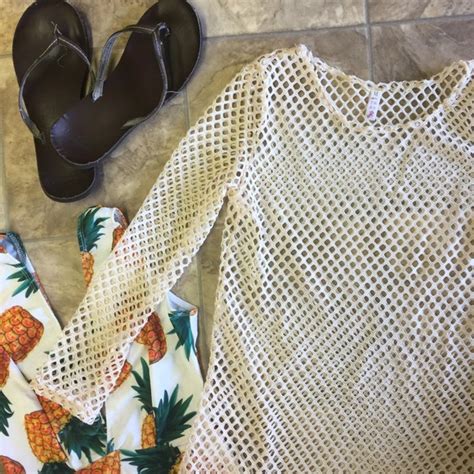 Swim Hp Sexy Taupe Nude Knit Beach Crochet Cover Up Poshmark