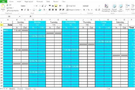 Employee Shift Scheduling Template