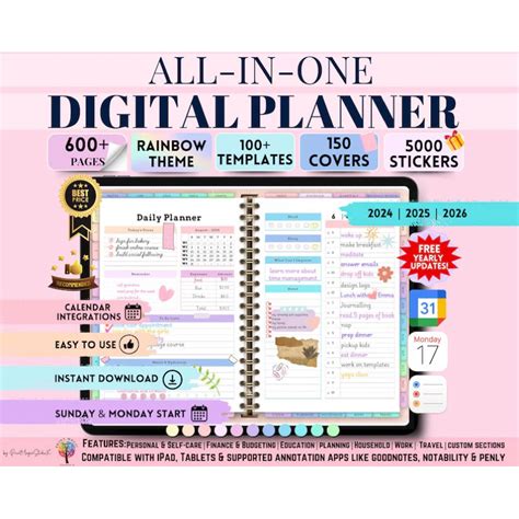 All In One Digital Planner Digital Planner Digital