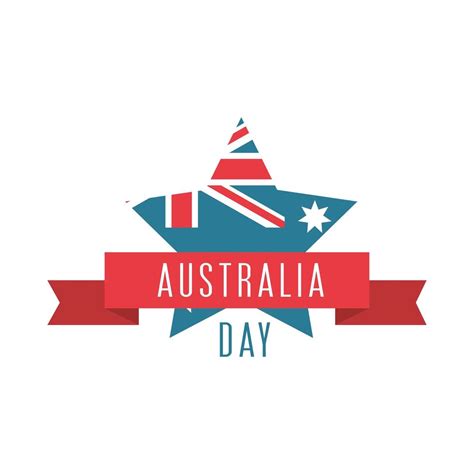 australia day flag in star and inscription ribbon 2621700 Vector Art at ...