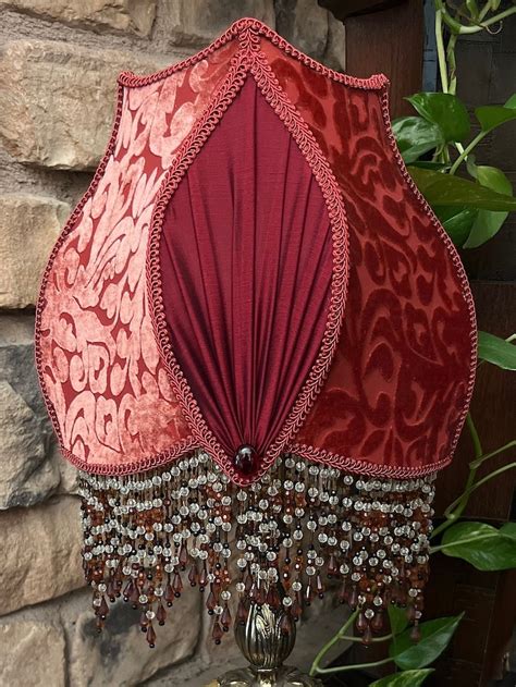 Victorian Inspired Lampshade Handmade Silk Burnout Velvet Etsy