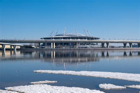 St Petersburg Rusia Abril De Un Nuevo Estadio En La Isla De