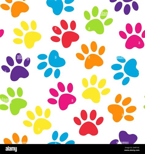 backdrop with silhouettes of cat or dog footprint. Paw print ...