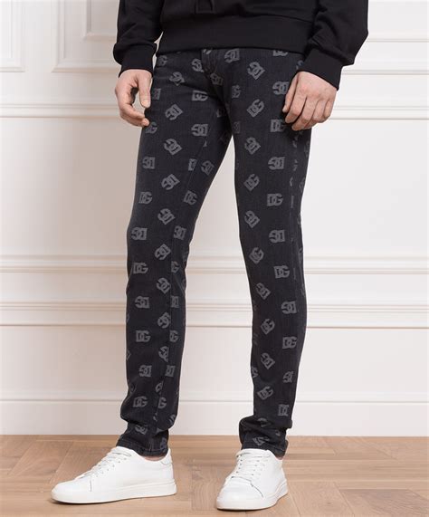 Dolce&Gabbana - Черные джинсы-скини в монограмме DG шаблон. GY07LTFJFAR ...