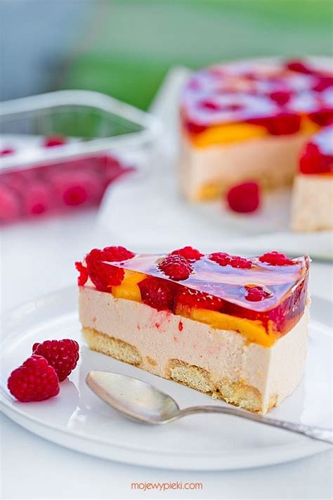 Sernik Brzoskwiniowy Melba Food Photography Dessert Cheesecake Food