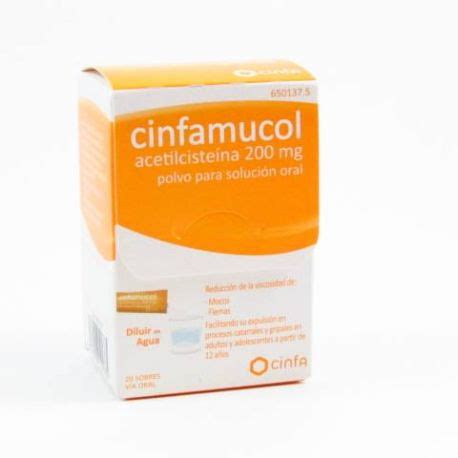 Cinfamucol Acetilcisteina Mg Sobres Polvo Solucion Oral