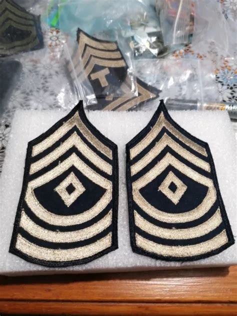 PAIRE DE GRADES armée us MASTER SERGEANT ww2 ORIGINAL EUR 16 00