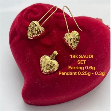 Pawnable K Saudi Gold Set Earring Pendant Shopee Philippines