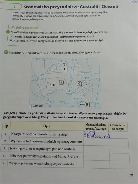 Uzupełnij Tabelę Wpisz Nazwy Opisanych Obiektów Geograficznych Oraz Litery