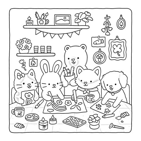 Fuzzy Hygge Cute And Cozy Coloring Book For Adults Teens