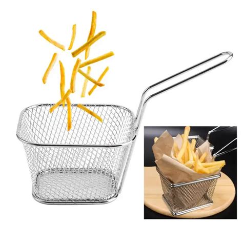 New 8Pcs Mini Stainless Steel Chips Deep Frying Baskets Food ...