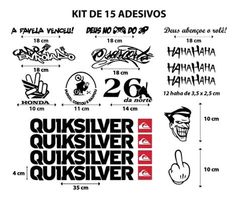 Adesivo Osascorte Quiksilver Kit De 15 Adesivos Mebuscar Brasil