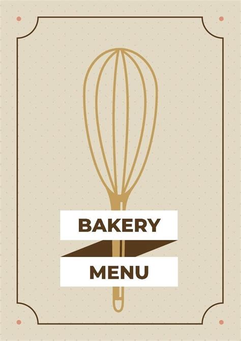 Free Vintage Cream Bakery Menu Template To Customize Menu Template