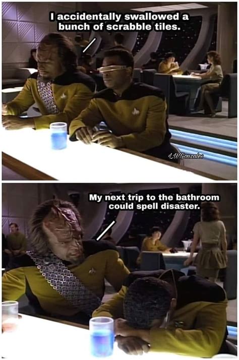 Please Tell Me Theres A Star Trek Episode Were Worf Cant Stop Making