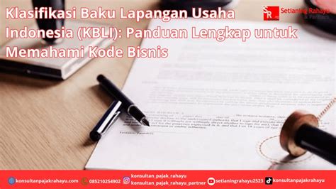 Klasifikasi Baku Lapangan Usaha Indonesia KBLI Panduan Lengkap Untuk