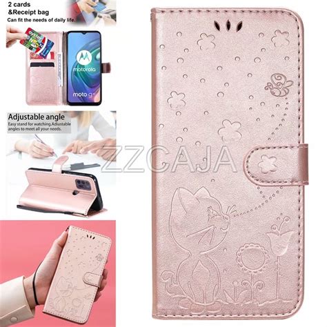 Capa Carteira Flip De Couro Gatos Bonitos E Abelha Para Motorola Moto