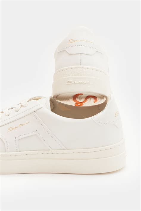 SANTONI Sneakers Double Buckle White BRAUN Hamburg