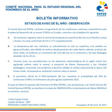 INAMHI Ecuador on Twitter RT inocarec ATENCIÓN El Comité