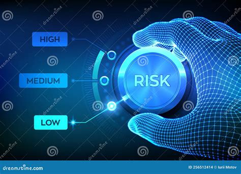 Risk Levels Knob Button Risk Management Business Concept Wireframe