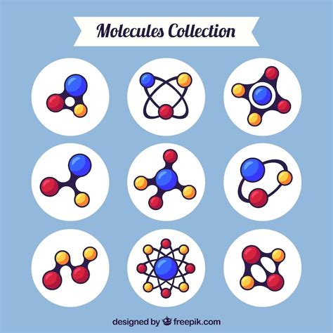 Free Vector Flat Molecules Collection With Colorful Style