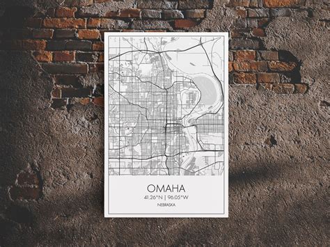 Omaha Street Map Nebraska Map City Map Art Modern Art Wall - Etsy