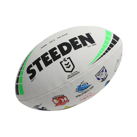 Buy Steeden Nrl All Team Logo Rugby Ball Mydeal