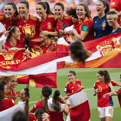 Premium AI Image | Victory for the Spanish women's national football team