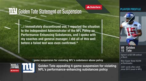 New York Giants Wide Receiver Golden Tate Issues Statement Regarding