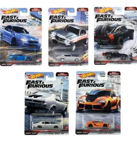 Hot Wheels Set C 5 Velozes E Furiosos Fast Supersta 2021 Frete grátis