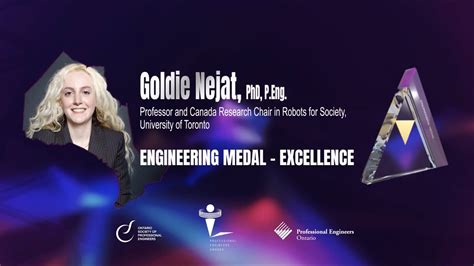 Goldie Nejat Phd P Eng 2020 Opea Medal Engineering Excellence