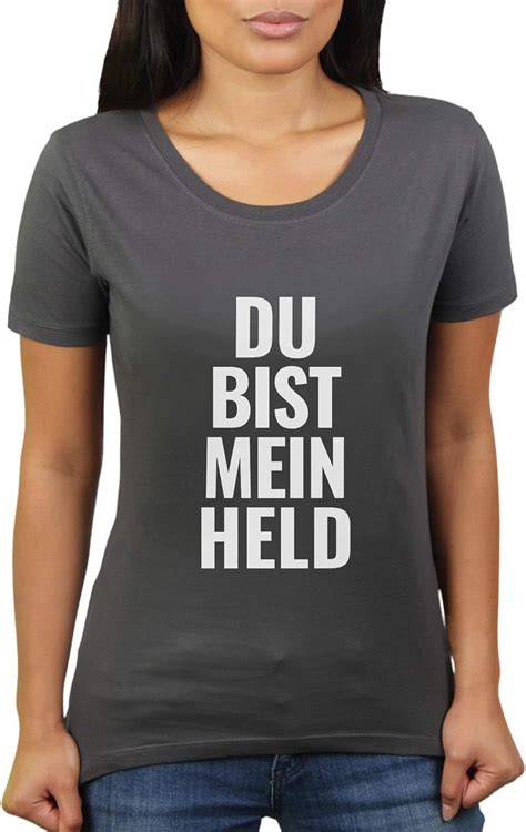 Du Bist Mein Held Damen T Shirt Von Katerlikoli Amazon De Fashion