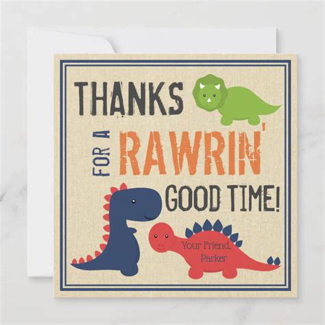 Dinosaur Thank You Cards | Zazzle