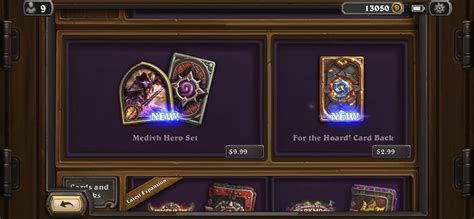 Medivh Hero And Card Back Gold And For The Hoard Card Back